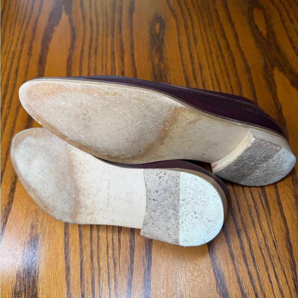 EVERLANE Modern Leather Burgundy Loafers Flats Women’s Size 7.5 Italian Made - Picture 8 of 9